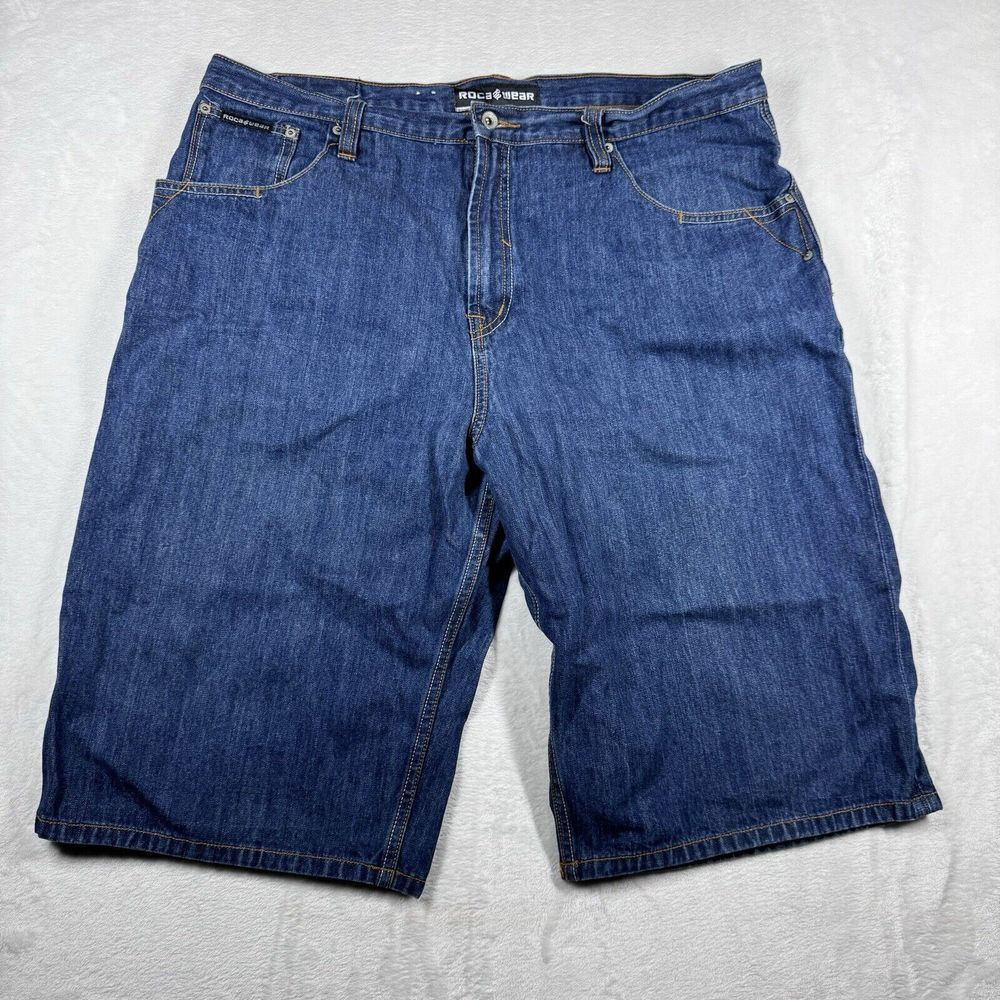 Y2K Rocawear Size 42Tab Jean Carpenter Baggy Jorts Skate Grunge Hip Hop Rave
